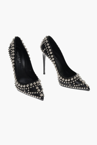 Pointed Studded Leather GAKONA Pumps 12cm