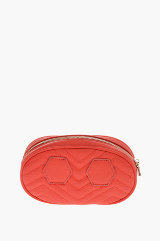Borsa a Spalla in Ecopelle Trapuntata con Logo Gioiello