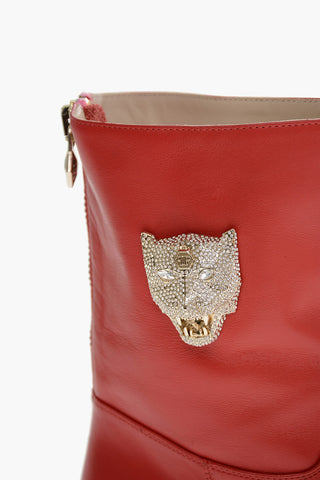 Stivaletti NEVER REGRET in Pelle con Chiusura Zip e Dettaglio Strass 3.5cm