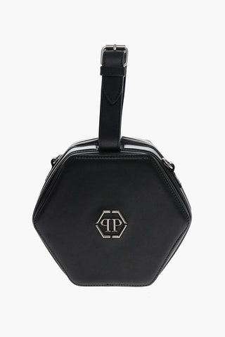 Faux Leather ORIGINAL Shoulder Bag with Silver Monogram