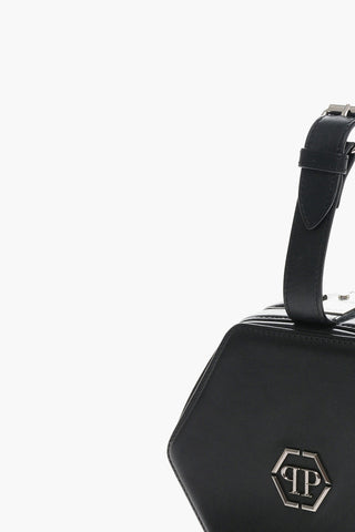 Faux Leather ORIGINAL Shoulder Bag with Silver Monogram