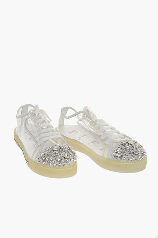 Pvc Low-Top Sneakers with Crystal Embellished