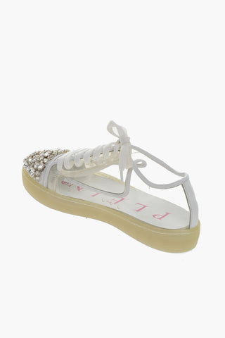 Pvc Low-Top Sneakers with Crystal Embellished