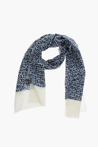 Camouflage Motif Cotton and Silk Foulard
