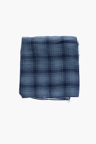 Foulard in lino e Seta Motivo Plaid