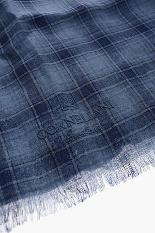 Foulard in lino e Seta Motivo Plaid
