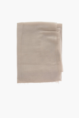Foulard in Cashmere e Cotone con Logo Ricamato