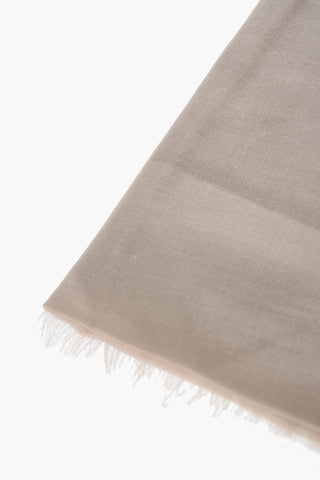 Foulard in Cashmere e Cotone con Logo Ricamato