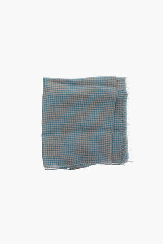 Foulard Bicolore in Lino e Seta a Quadretti