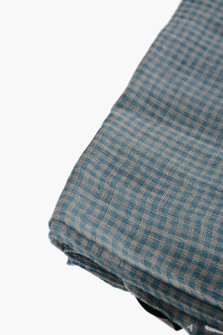 Foulard Bicolore in Lino e Seta a Quadretti