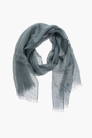 Foulard Bicolore in Lino e Seta a Quadretti