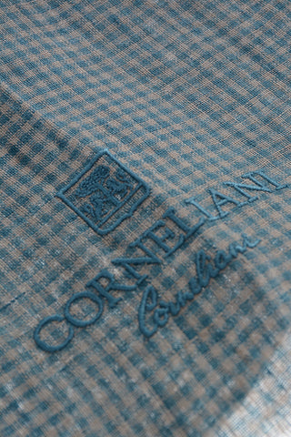 Foulard Bicolore in Lino e Seta a Quadretti