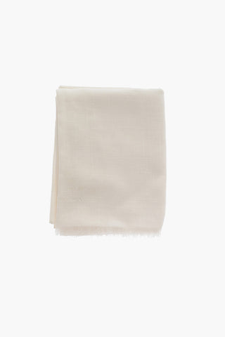 Cashmere Blend Foulard with Embroidered Logo
