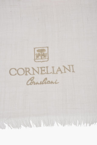 Cashmere Blend Foulard with Embroidered Logo