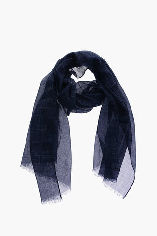 Cashmere Blend Foulard with Embroidered Logo