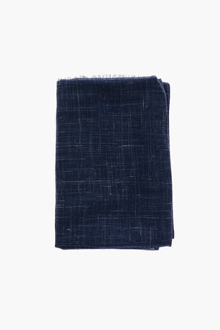 Cashmere Blend Foulard with Embroidered Logo