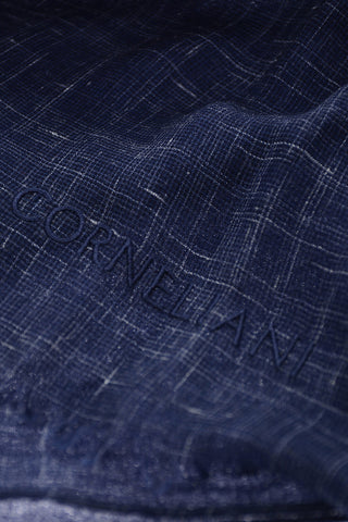 Cashmere Blend Foulard with Embroidered Logo