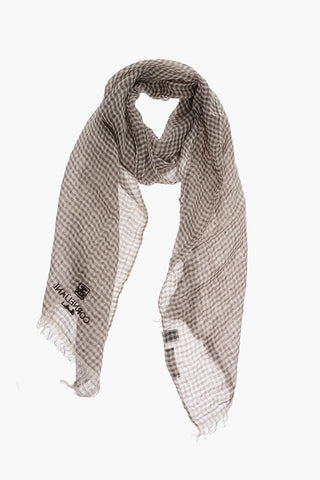 Two-Tone Checked Linen Foulard