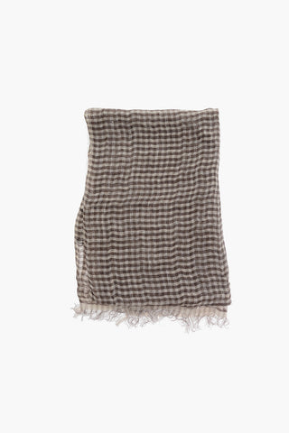 Two-Tone Checked Linen Foulard