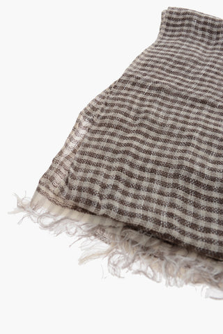 Two-Tone Checked Linen Foulard