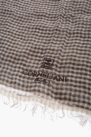 Two-Tone Checked Linen Foulard