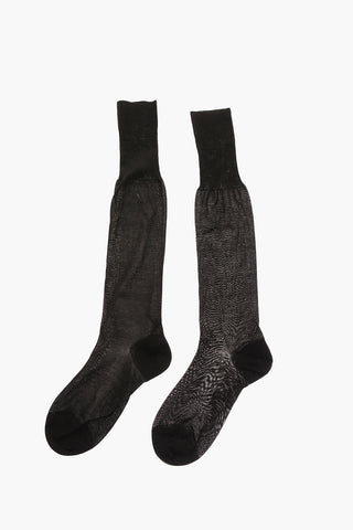Cotton Long Socks with Printed Logo