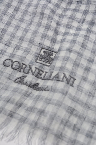 Checked Two-Tone Linen and Silk Foulard