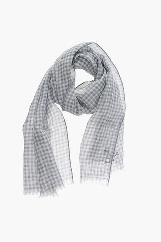 Checked Two-Tone Linen and Silk Foulard