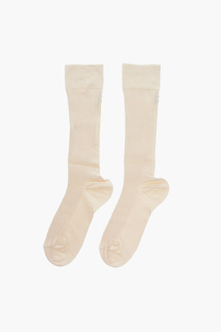 Embroidered Logo Silk Blend Socks