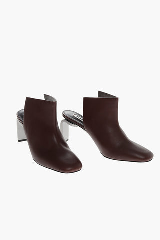 Calfskin Mules with Metal Heel 7cm