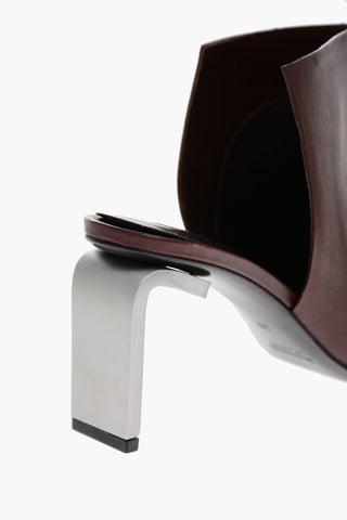 Calfskin Mules with Metal Heel 7cm