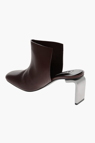 Calfskin Mules with Metal Heel 7cm