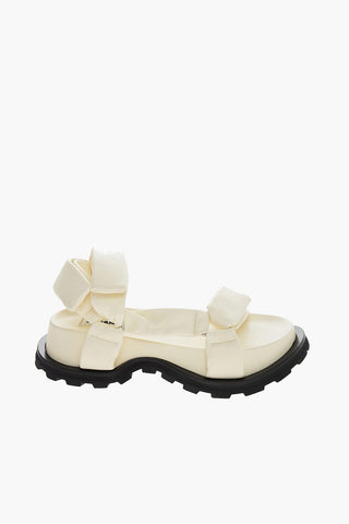 Sandali in Pelle con Chiusura in Velcro