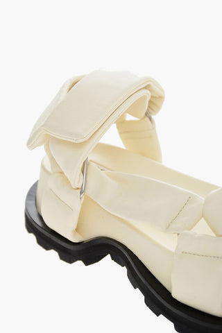 Sandali in Pelle con Chiusura in Velcro