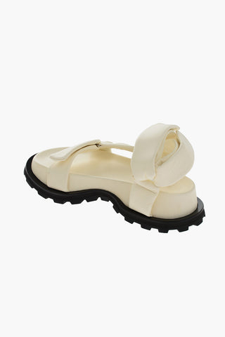 Sandali in Pelle con Chiusura in Velcro
