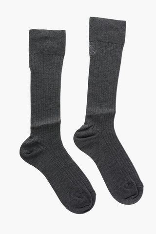 Embroidered Logo Silk Blend Socks