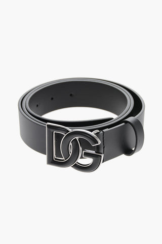 Logoed Buckle Leather Belt 35mm