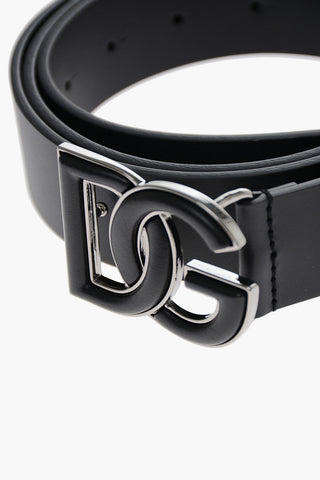 Logoed Buckle Leather Belt 35mm