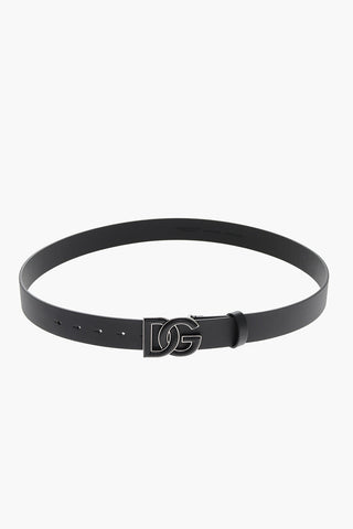 Logoed Buckle Leather Belt 35mm