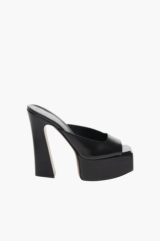 CV' Mules in Pelle con Punta quadrata e Plateau 15cm 