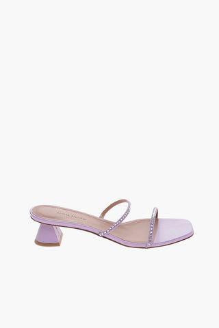 Sandali in Pelle con Abbellimento Strass 5cm