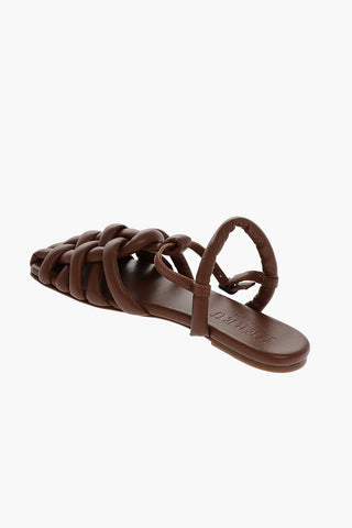 Sandali Ankle- Strap CABERSA In Pelle con Design Intrecciato