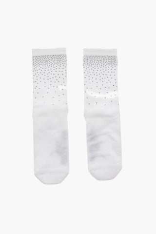 Cotton Blend Socks with Rhinestone Embellishment