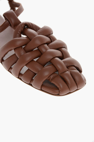 Sandali Ankle- Strap CABERSA In Pelle con Design Intrecciato