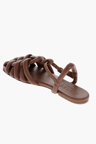Sandali Ankle- Strap CABERSA In Pelle con Design Intrecciato