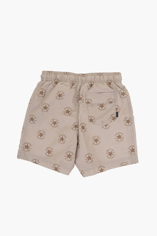 ALL STAR CHUCK TAYLOR Boxer Swim Trunks with All-Over Logo Print