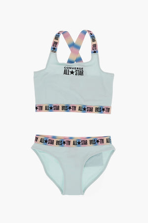 ALL STAR einfarbiger Bikini mit Logoband im Ombre-Effekt