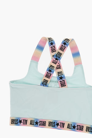 ALL STAR einfarbiger Bikini mit Logoband im Ombre-Effekt