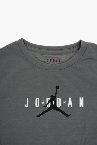 AIR JORDAN T-Shirt Girocollo in Tinta Unita con Logo Stampato