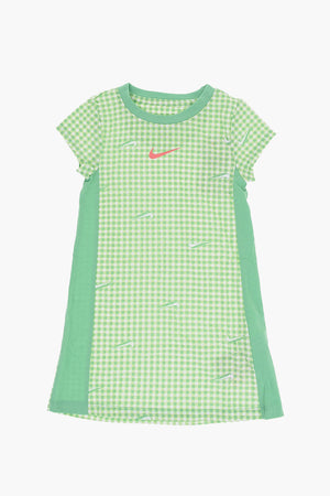 T-Shirt-Kleid kariert mit Allover-Logo